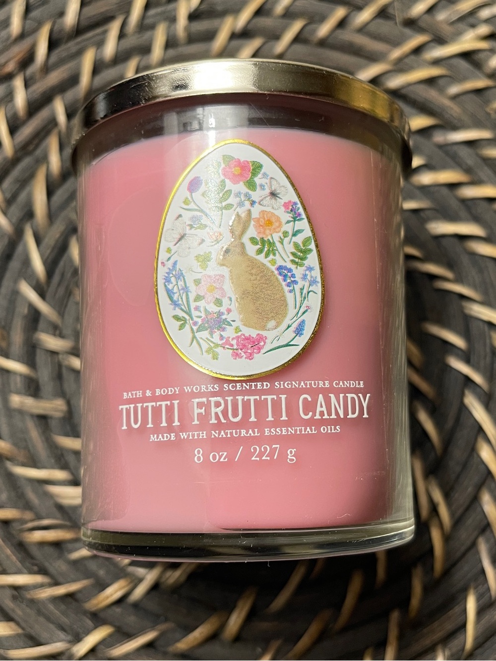Bath & Body Works Tutti Frutti Candy Pink Scented Candle Jar